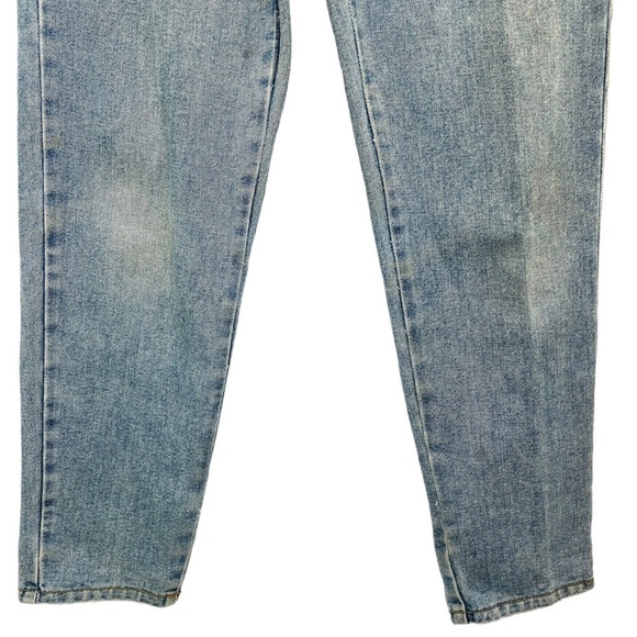 Vintage JL Harris High Rise Light Wash Velvet Trim 90s Tapered Mom Jeans Size 8 - Picture 5 of 12